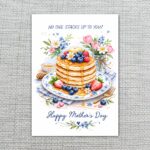 No One Stacks Up To You Pancakes Berries Breakfast Illustration High Resolution Diy Card