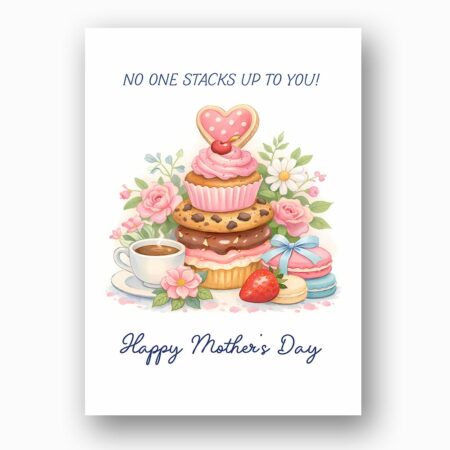 No One Stacks Up To You Pancakes Sweets Floral Pun Printable High Res Greeting