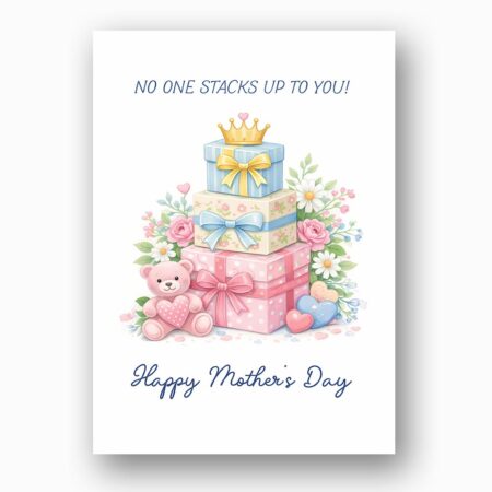 No One Stacks Up To You Pink Gifts Teddy Bear Art Customizable Digital Keepsake