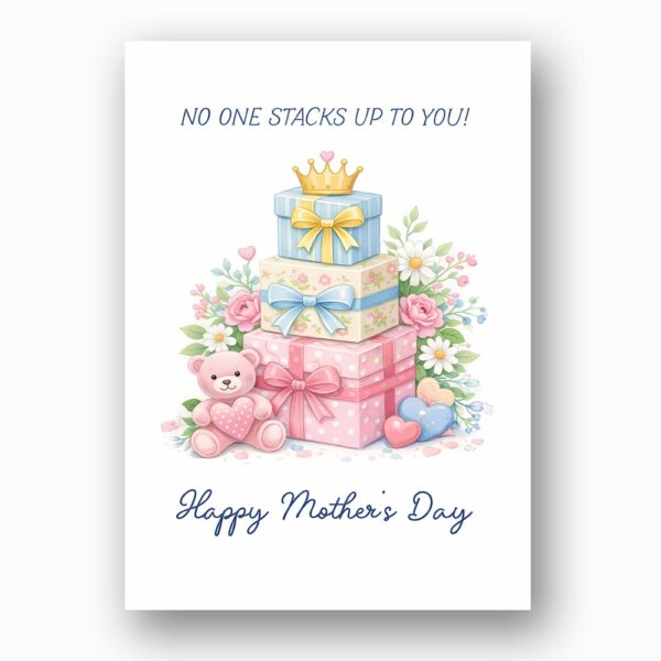 No One Stacks Up To You Pink Gifts Teddy Bear Art Customizable Digital Keepsake