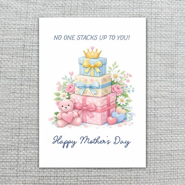 No One Stacks Up To You Pink Gifts Teddy Bear Art Customizable Digital Keepsake