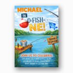 O Fish One Fishing Dock Pier Lake Bucket Gone Fishing Downloadable Artistic Card