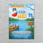 O Fish One Fishing Dock Pier Lake Bucket Gone Fishing Downloadable Artistic Card