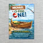 Ofishally One Fishing Boat Lake Sky Pine Forest Water Diy Celebration Card Download