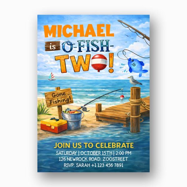 Ofishally Two Fishing Boat Dock Lake Sky Instant Digital Download Card