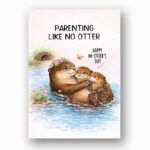 Parenting Like No Otter Otter Family River Scene Quick Download Greeting Card