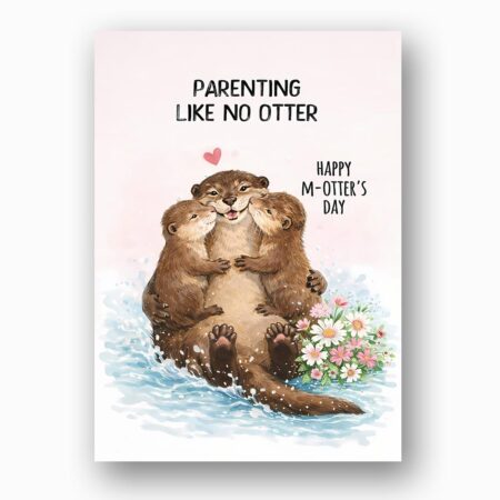 Parenting Like No Otter Sea Otter Hug Water Scene Pun Fully Editable Digital Download