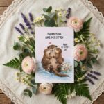 Parenting Like No Otter Sea Otter Hug Water Scene Pun Fully Editable Digital Download