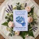 Parenting Shit Is Hard But Lucky To Have You Mothers Day Blue Flower Bouquet Diy Printable Card Stationery