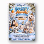 Party Animals Winter Arctic Animals Penguin Polar Bear Snow Ice Editable High Quality Stationery