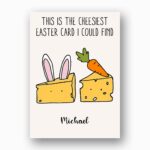Punny Cheesiest Easter Card Ever Art Funny Food Illustration Editable Botanical Gift Card