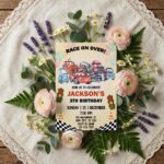 Race On Over Red Race Cars Checkered Flag Fully Editable Digital Download