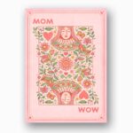 Retro Mom Wow Playing Card Aesthetic Pink Floral Heart Design Ready To Print Digital Card
