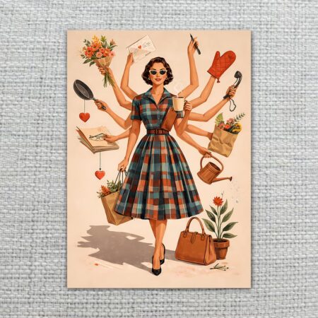 RetroMultitaskingMother50sStyleMothersDayArt2.jpg