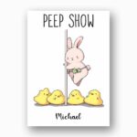 Sarcastic Peep Show Bunny Easter Greeting Adult Humor Holiday Card High Resolution Botanical Print