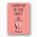 Saucy Rabbit Carrot Pun Easter Greeting Dirty Humor Holiday Diy Celebration Card Download
