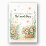 Sending You Love This Mothers Day Flower Basket Meadow High Quality Digital Stationery
