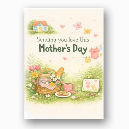 Sending You Love This Mothers Day Picnic Meadow Illustration Last Minute Digital Greeting
