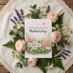 Sending You Love This Mothers Day Tulip Rose Floral Bouquet High Resolution Botanical Print