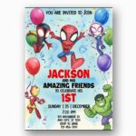 Spiderman Miles Morales Ghost Spider Hulk Iron Man Amazing Friends Editable Digital Greeting Template