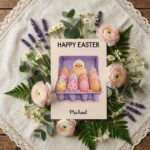 Sweet Pink Egg Carton Baby Chick Card Cute Easter Nest Last Minute Digital Greeting