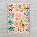 Sweetest Mom Folk Art Bird Floral Colorful Pattern Home Print Floral Card