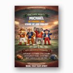 Tailgate Party Invitation Football Mascots Stadium Instant Delivery Digital Card