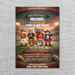 Tailgate Party Invitation Football Mascots Stadium Instant Delivery Digital Card