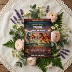 Tailgate Party Invitation Football Players Mascot Action Downloadable Artistic Card