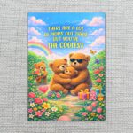 There Are A Lot Of Moms But You Are The Coolest Bear Rainbow Flower Forest Home Print Floral Card