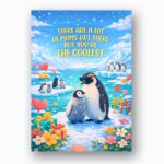 There Are A Lot Of Moms But You Are The Coolest Penguin Snow Ice Winter Customizable Printable Celebration Card