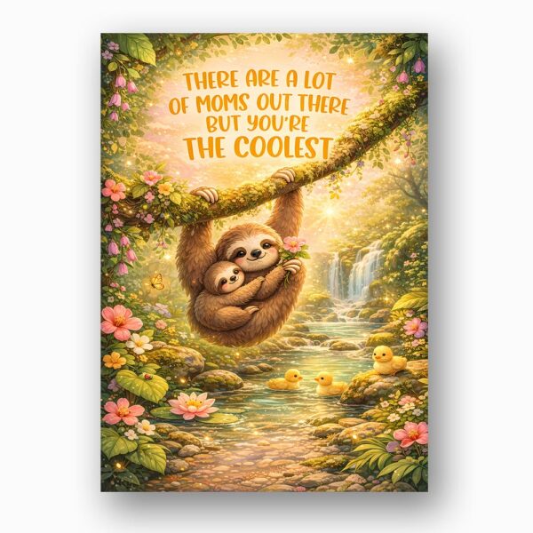 There Are A Lot Of Moms But You Are The Coolest Sloth Jungle Forest Waterfall Personalized Digital Stationery