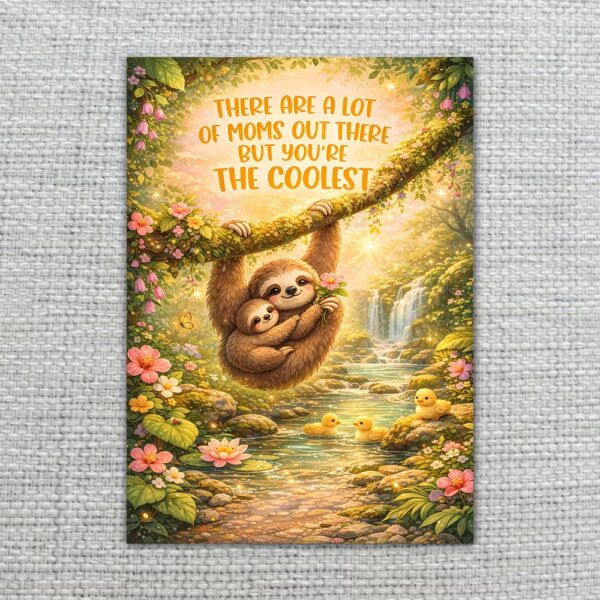 There Are A Lot Of Moms But You Are The Coolest Sloth Jungle Forest Waterfall Personalized Digital Stationery