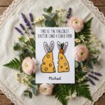 Two Cheese Slices Bunny Ears Easter Card Cute Cheesiest Pun Art Editable Botanical Gift Card