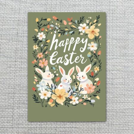 VintageBunnyFloralWreathEasterCardSageGreenBotanicalArt2.jpg