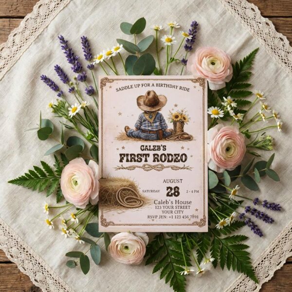 Vintage Cowboy Hay Bale Sunflowers Boy 300 Dpi High Res Printable