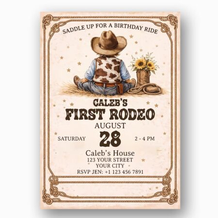 Vintage Cowboy Sunflowers Floral Boy High Resolution Botanical Print