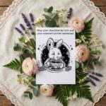 Vintage Style Coffee Bunny Card Rich Chocolate Punny Greeting Instant Download Greeting