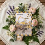 Welcome Birthday Construction Site Excavator Dump Truck Editable Home Printing File