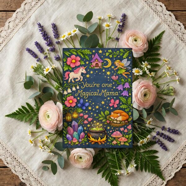 You Are One Magical Mama Unicorn Fairy Fantasy Forest 5X7 Printable Digital Card