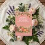 You Didnt Give Me Life But Made Life Better Mothers Day Peach Fruit Floral Home Print Floral Card