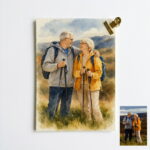 Custom Watercolor Portrait From Photo, Hand-Drawn Couple Anniversary Wedding Gift (Digital Download)