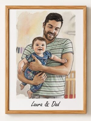 Custom Watercolor Family Portrait, Hand-Drawn from Photo, Personalized Keepsake