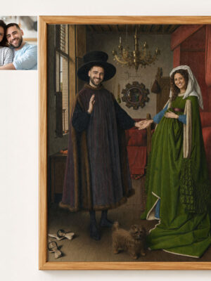 Personalized Renaissance Couple of Arnolfini Portrait Couple from Photos Custom