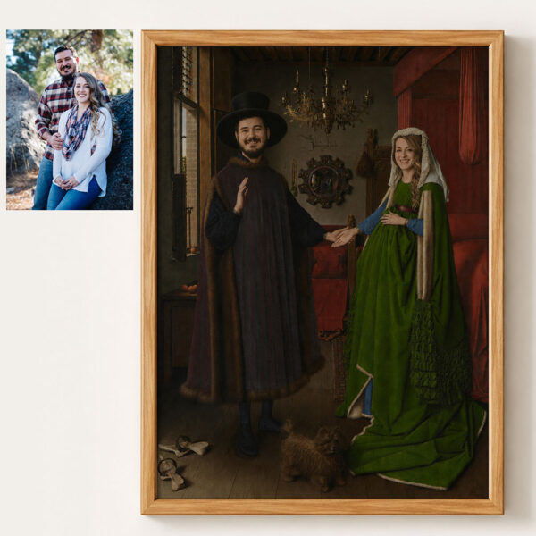 Personalized Renaissance Couple of Arnolfini Portrait Couple from Photos Custom