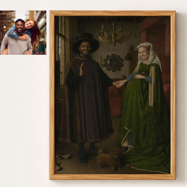 Personalized Renaissance Couple of Arnolfini Portrait Couple from Photos Custom