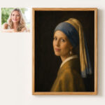 Custom Girl With a Pearl Earring Portrait Personalized Renaissance Art Gift