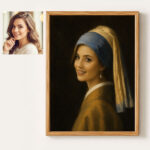 Custom Girl With a Pearl Earring Portrait Personalized Renaissance Art Gift